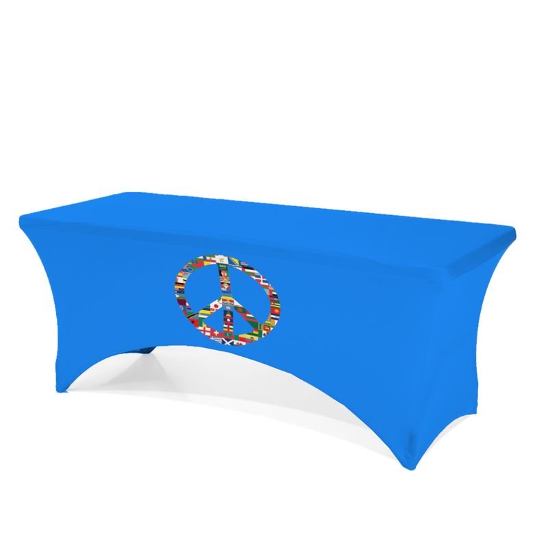 Dye Sublimation Print Table Cover with Business logo Spandex Stretch Table Cloth 4ft 6ft 8ft for Exhibition