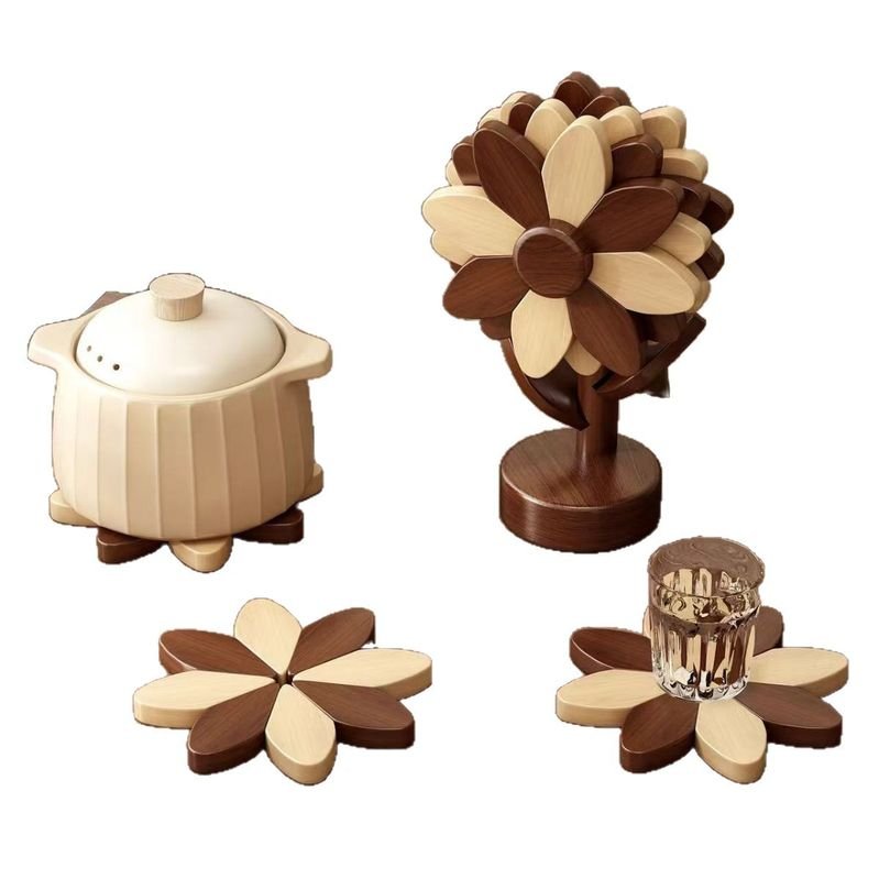 Modern Style Sunflower Pattern Heat-Resistant Placemat Coaster Kitchen Dining Table Stove Pot Holder for Food 3