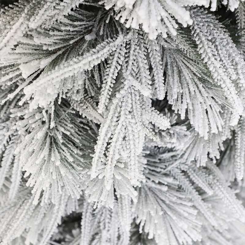 Premium Eco-Friendly Luxury Base 3ft 10ft LED Prelit Snow Flocking Artificial Christmas Decorative Trees Weather 3
