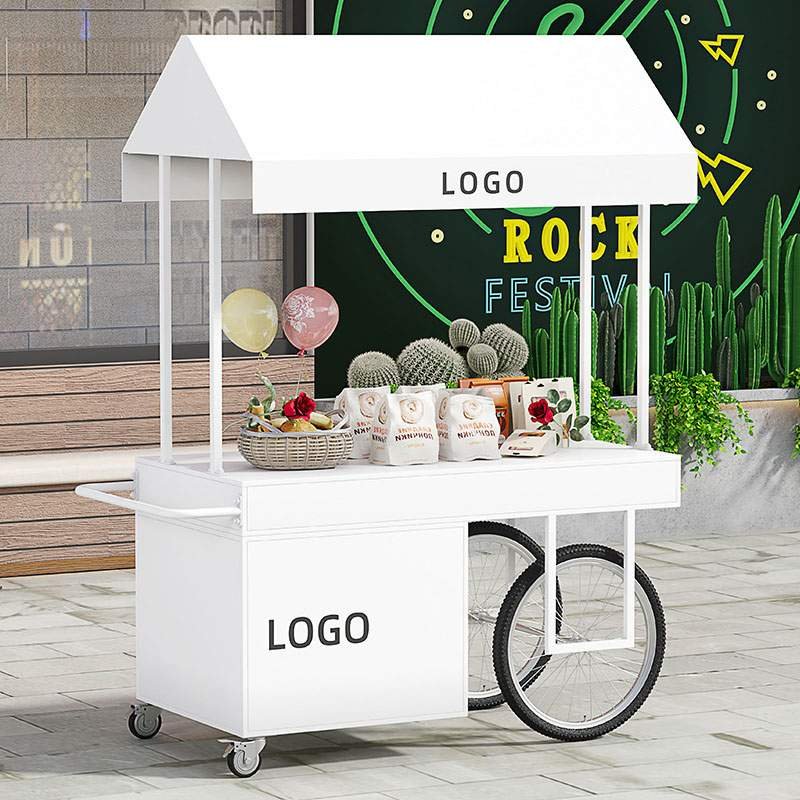 Internet Celebrity Mobile Stall Cart Utility Cart for Street Vending Hotel Exhibition Shopping Mall Flower Cart