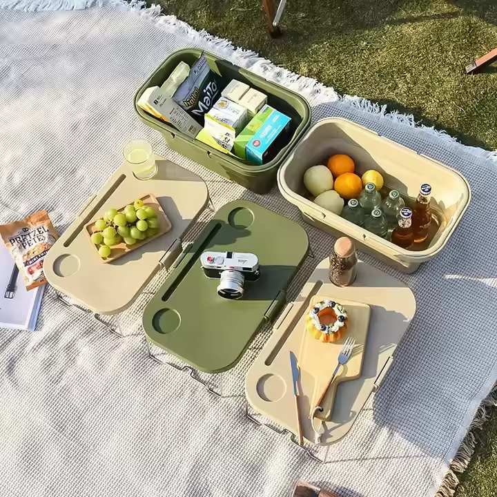 Camping Box Storage Bins Outdoor Collapsible Picnic Basket Folding Shopping Large Capacity Bucket Foldable Basket