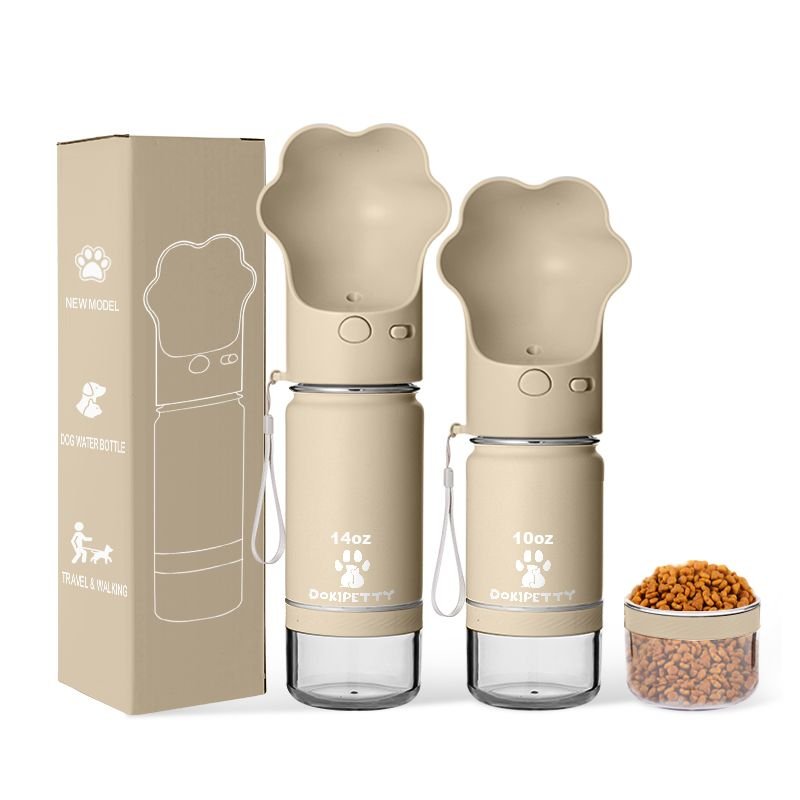 14oz 18oz Dog Water Bowl Dispenser with Paw Insulated Stainless Steel Pet Cat Water Bottle 3