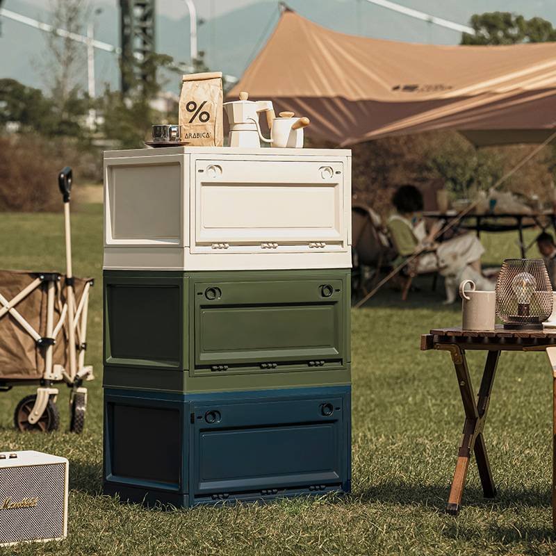 Large Capacity Plastic Foldable Storage Box Collapsible Closet Organizers with Wood Lid Wheels Container for 3