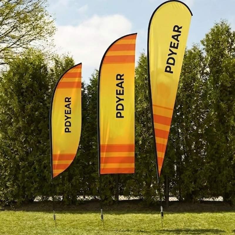 Swooper Flag Portable Fiberglass Pole Wrinkle Resistant Beach Flag Banner for Trade Show