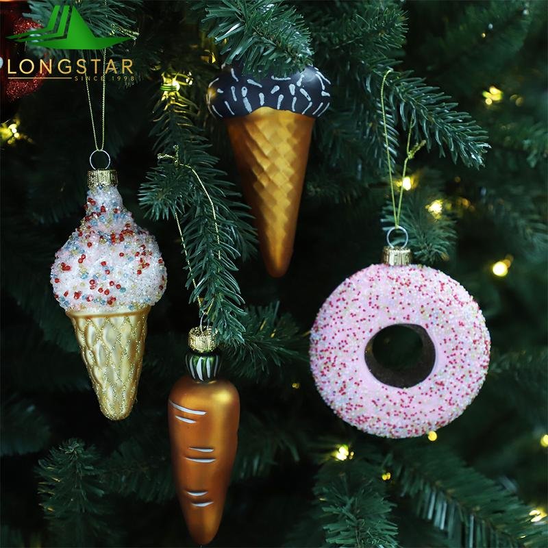 Custom Wholesale Exquisite Glass Christmas Hanging Ornaments for Xmas Tree Decorations alternate view