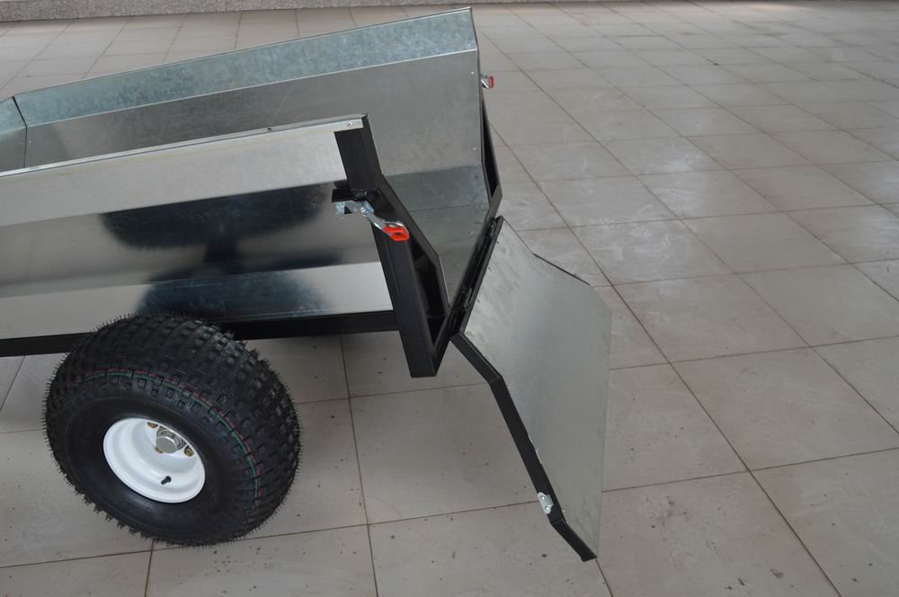 Heavy Duty Galvanized Steel Garden Utility Dump Trailer, ATV UTV Tractor Tow Behind Cart with Removable Gates 3
