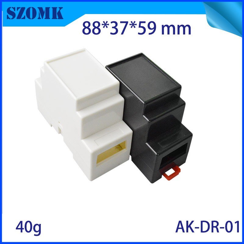 Custom PC Nylon Flame Resistance UL94V0 Terminal Block Case Mount ABS PCB Box Electronic PLC Plastic Din Rail 3