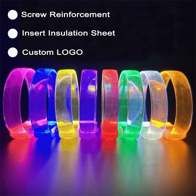Custom Logo LED Bracelet Wristband Glow Bracelets Glow in the Dark Bracelets for Neon Party Supplies Light up 3