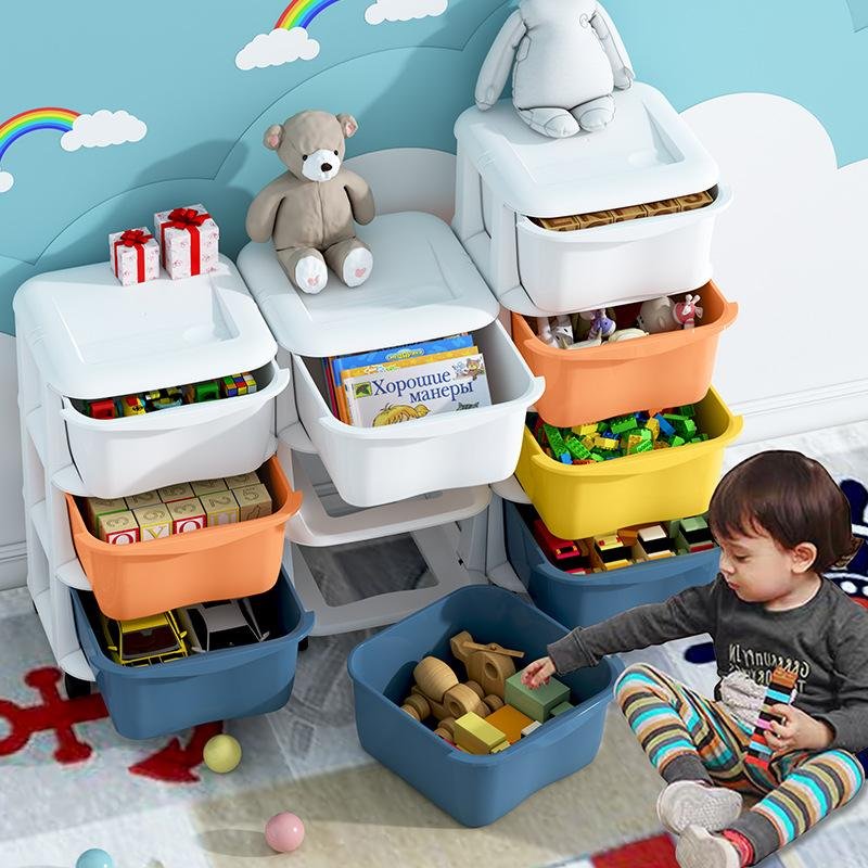 Storage Drawers for Sundries Black White Movable Plastic Baby Chest of Multilayerdrawer Cabinet alternate view