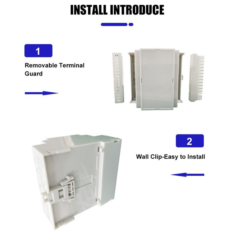 Din-Rail Box PC Plastic Electrical PCB Mount Case Plc Connector Terminal Block TH35 Din Rail Enclosure for 3