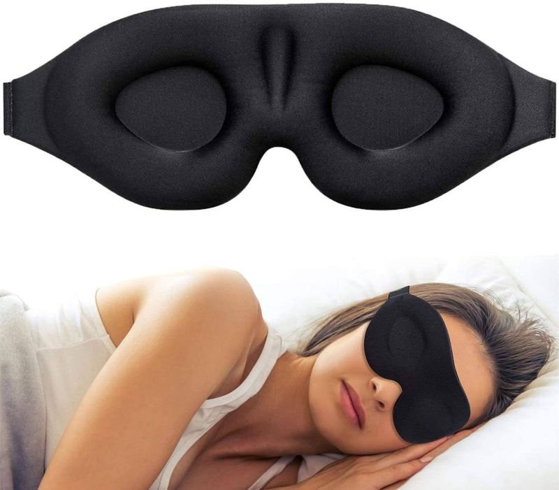 Sleep Eye Mask for Men Women Zero Eye Pressure 3D Sleeping Mask 100% Light Blocking Design Night Blindfold Soft alternate view