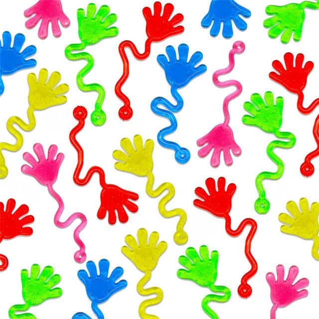 Mini Sticky Hands Toys Sticky Finger Fun Toys Wacky Fun Stretchy Sticky Hands Easter Egg Basket Goodie Bag Stuffer