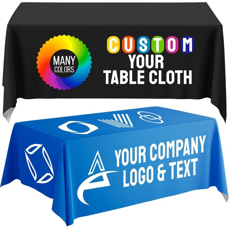 Professional Grade Tablecloth with Custom logo Print Durable Table Throw with Bulk Order Discount for Event alternate view