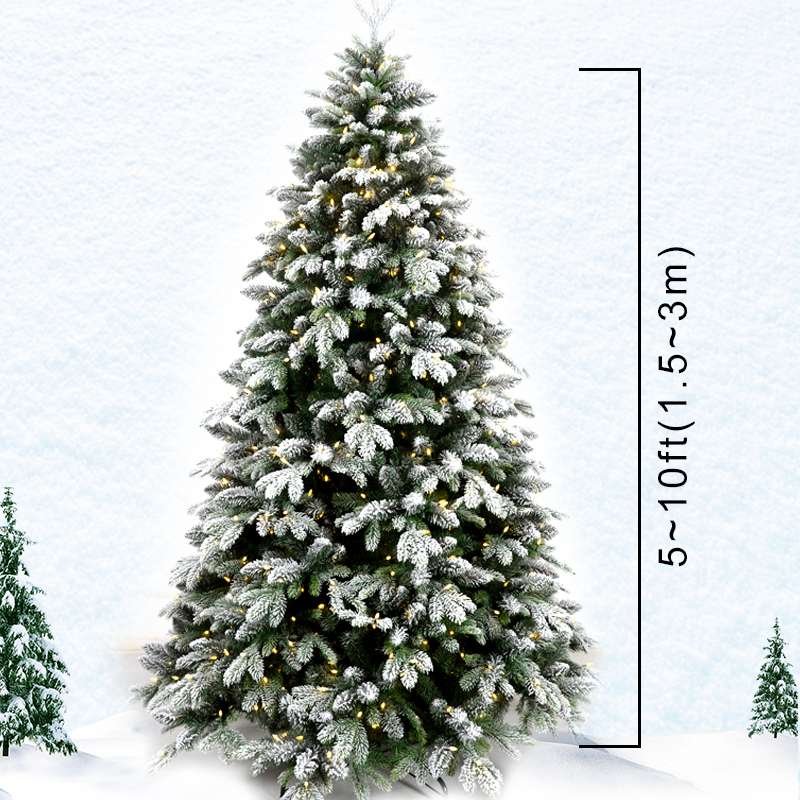 Best Price Wholesale Manufacturer Decoration Pre-lit Flocked PE PVC Artificial Christmas Trees 3