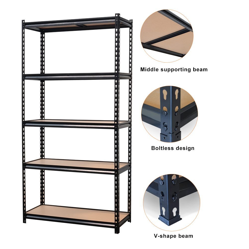 Heavy Duty Adjustable Garage Shelf, Steel Rivet Boltless Shelving Unit for Warehouse alternate view