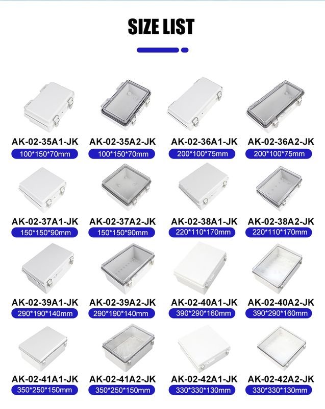 Factory OEM Plastic Junction Waterproof Box Metal Latches Buckle Lock Baseplate Ip67 PC ABS Outdoor Electrical alternate view