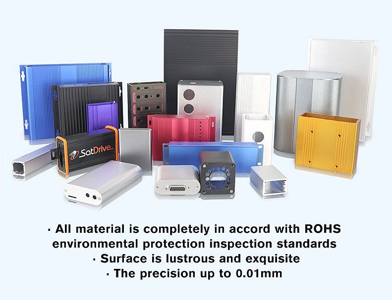 Custom Injection Mold Pcb Module Pole Mount Case Rack Electronic Metal Extrusion Aluminum Box Aluminum Enclosure alternate view
