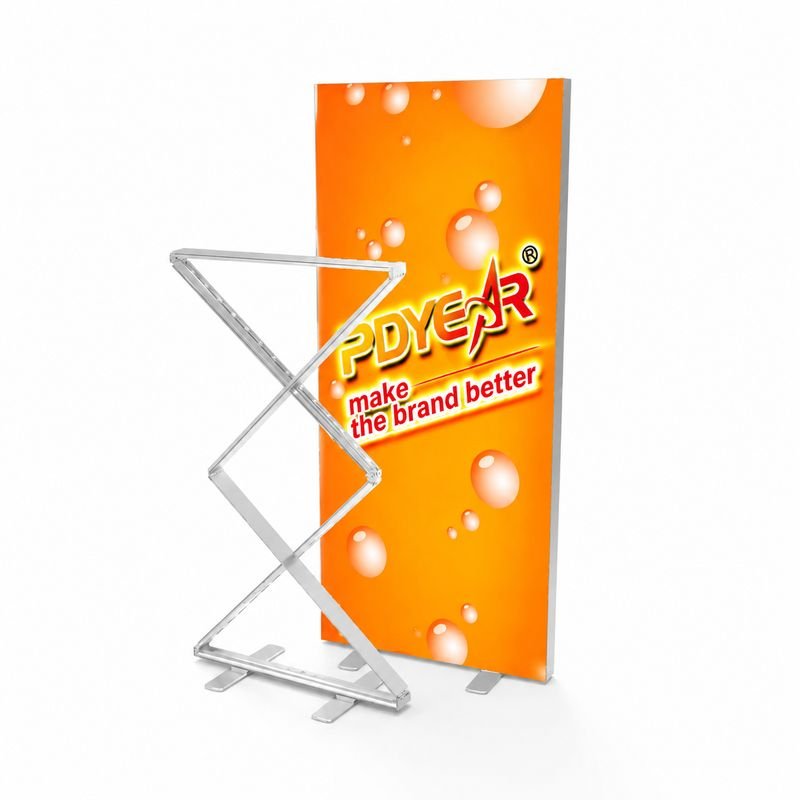 Custom Logo Folding SEG LED Light Box Aluminum Frame Double Sided Illuminated Banner Stand Wholesale Retractable 3