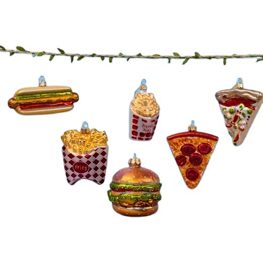Logo Glass Plastic Ball Ornament Glass Hamburg Cake Models Xmas Bauble Decorative