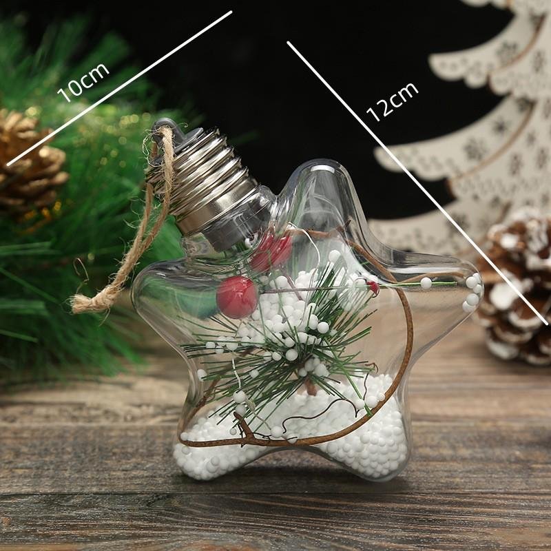Luxury Star-shaped Shatterproof Hanging Ball With Led Lights Christmas Ornament Balls Plastic Ball for Xmas 3