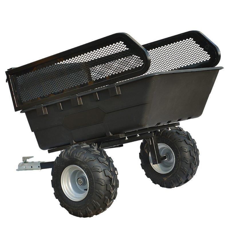 Multi Purpose ATV Trailer, Heavy Duty Towed Cart Lawn Tractor Utility Wagon with Wheels 6