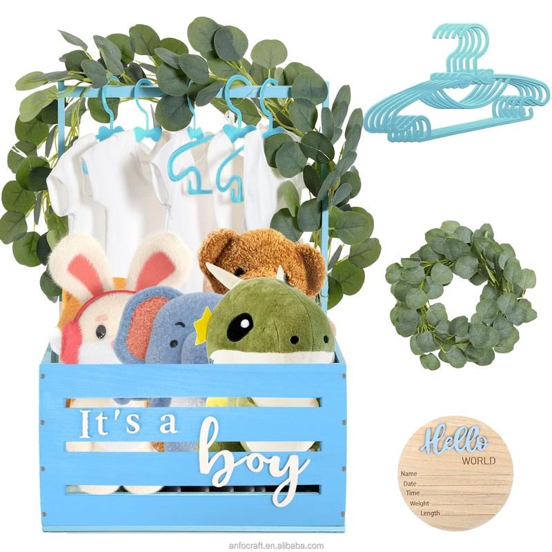 Adjustable Handle Eco-Friendly Wooden Storage Crate & Basket Multifunction Cleaning Supplies Gift Crate Anfo Brand 3