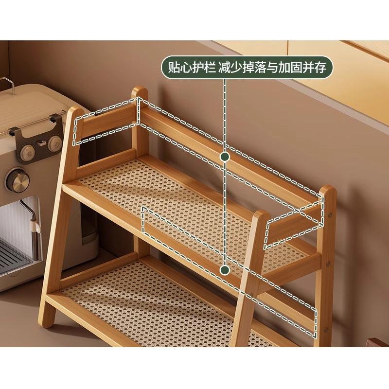 Wood Eco-friendly Storage Simple Cup Holder Double-layer Desktop Multi-functional Storage Rack Kitchen Living Room 3