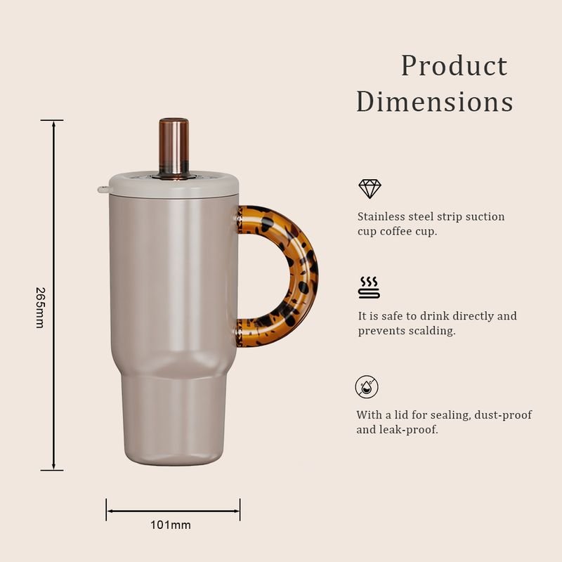 40oz Gift Box Tumbler with Handle Straw Leakproof Dishwasher Safe Insulated Stainless Steel Travel Coffee Mug with 3