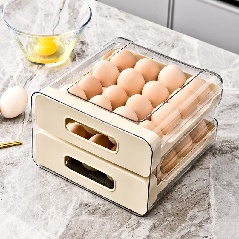PET Transparent Egg Storage Box with Fresh-Keeping Seal Lid Plastic Household Kitchen Refrigerator Bin & Tray 3