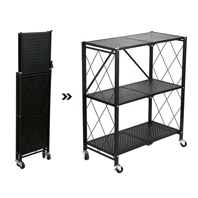 Foldable Shelving Unit, Heavy Duty Metal Frame Folding Shelf Organizer for Home & Garage