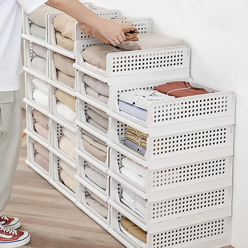 Imode Custom Extra Large Closet Organizer Basket Folding Storage Basket Storage Bins for Bathroom Kitchen Storage 3
