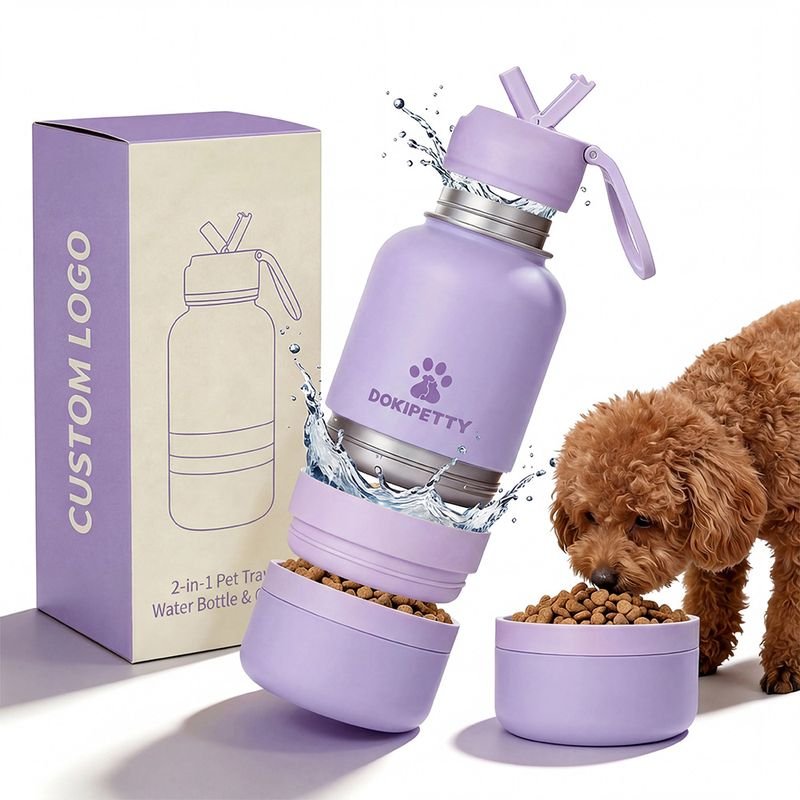 3 in 1 Type New Arrivals Outdoor Travel Walking Portable Pet Dog Water Bottle for Drinks Food