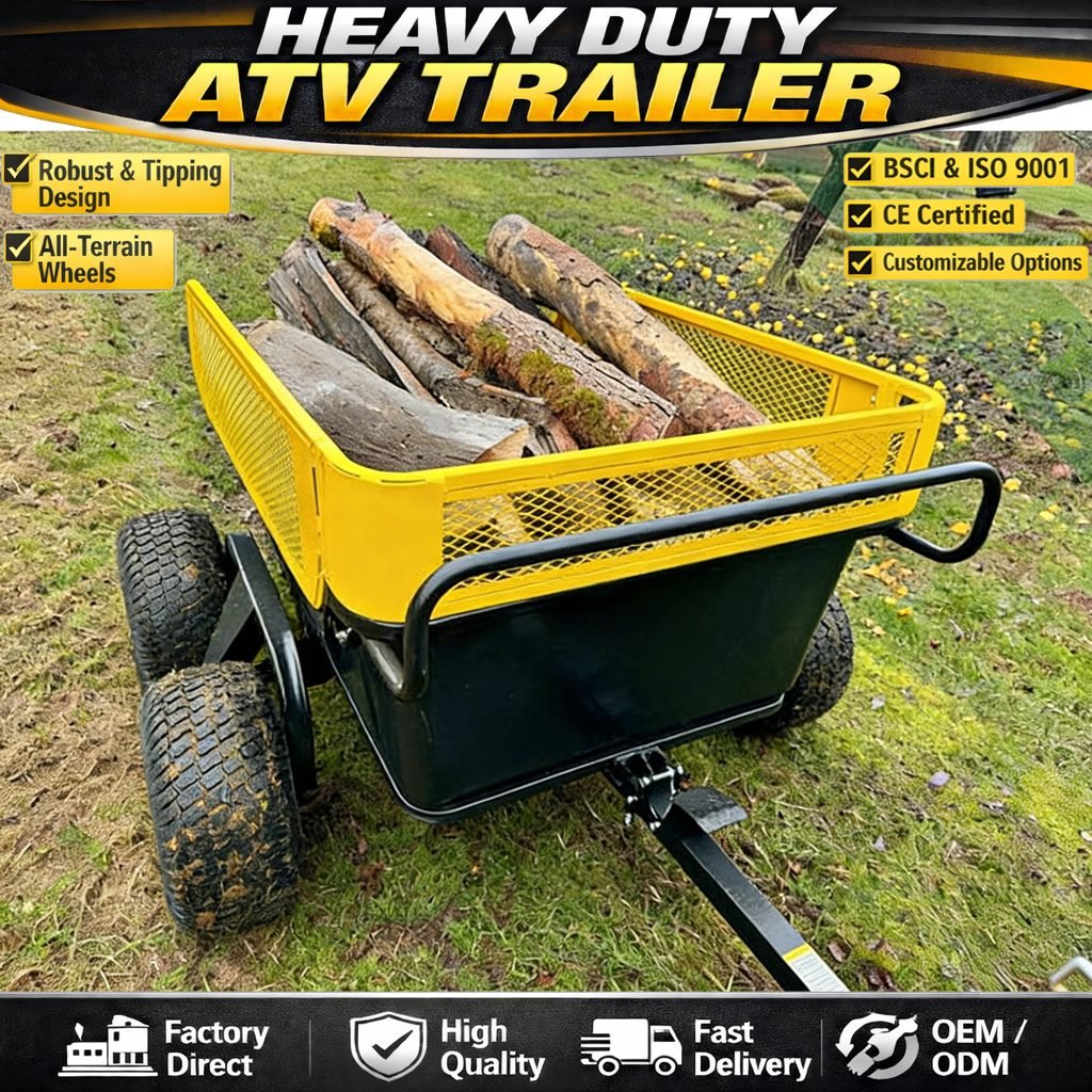 Heavy Duty Mini ATV Trailer, Plastic ATV Timber Trailer 3