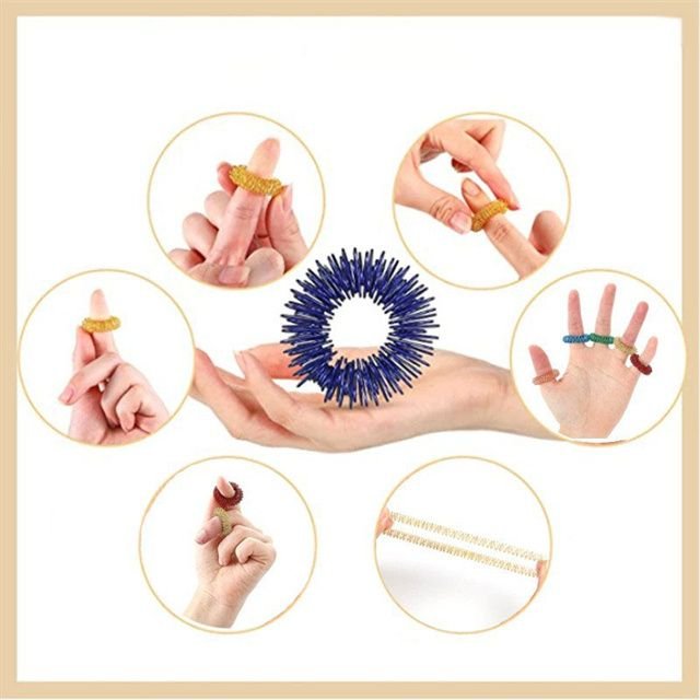 Hot Sales Acupressure Rings Spiky Sensory Finger Rings Silent Stress Reducer and Massager for Teens Adults 3