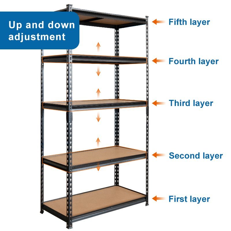 Heavy Duty Adjustable Garage Shelf, Steel Rivet Boltless Shelving Unit for Warehouse 3