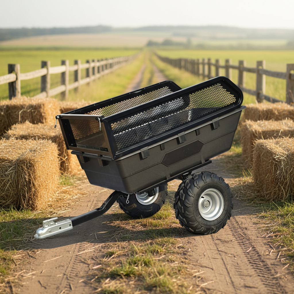 ATV Quad Bike Box Trailer, Garden Yard Dump Cart