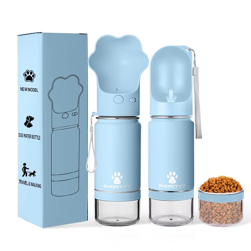 14oz 18oz Dog Water Bowl Dispenser with Paw Insulated Stainless Steel Pet Cat Water Bottle