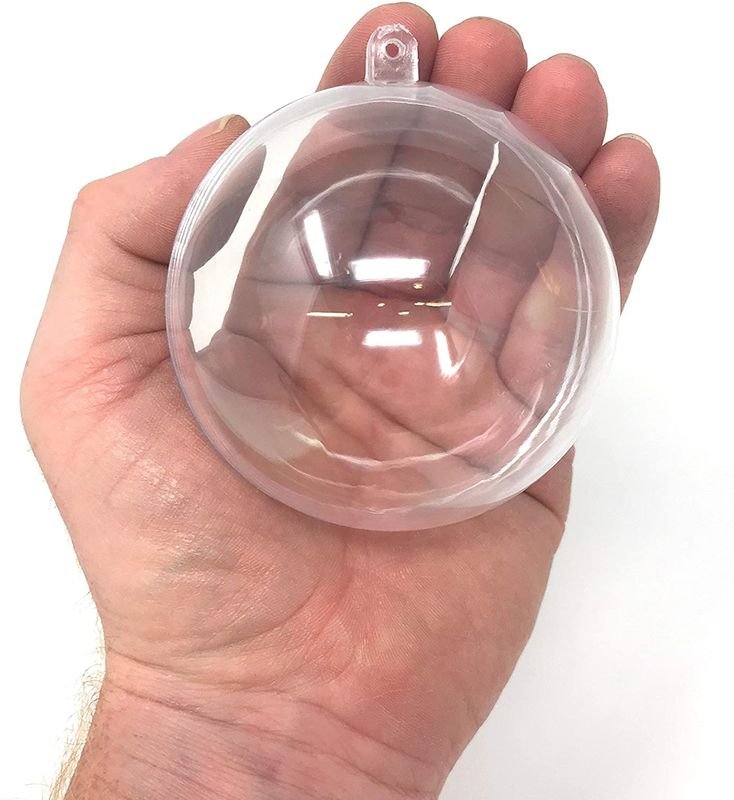 Longstar Clear Baubles Openable Transparent Ball Christmas Fillable Sphere Xmas Tree Ornament for Home Decoration