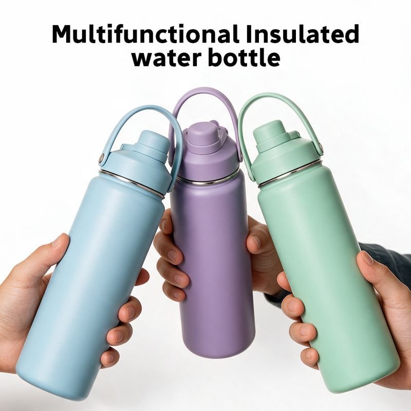 24oz Stainless Steel Vacuum Insulated Water Bottle Tumbler with Handle Straw Eco-friendly alternate view