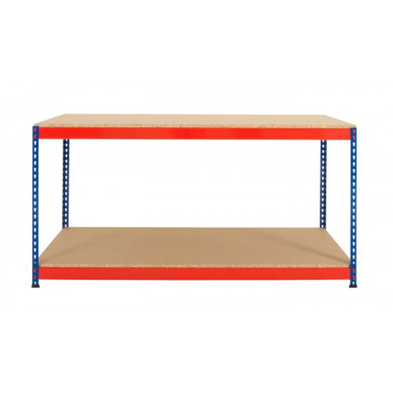 High Quality Industrial Two-Shelf Workbench System, Heavy Duty Tool Storage Metal Worktable 6