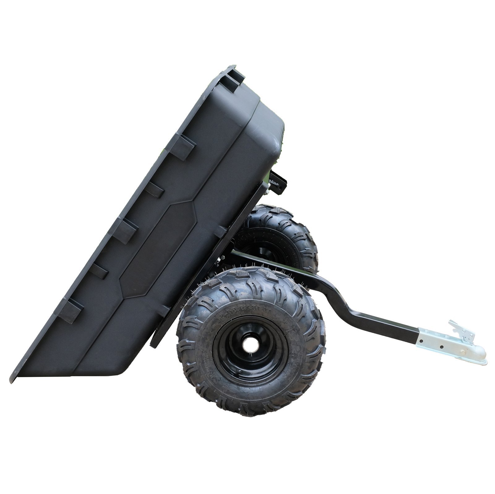 Garden Outdoor ATV Tipping Trailer, Heavy Duty Dump Cart for Small Farm Tractor