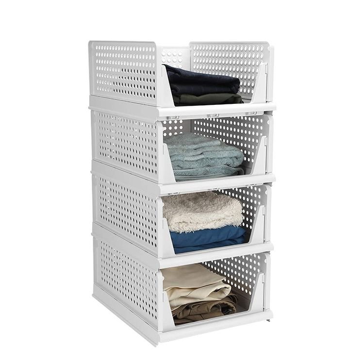 Hot Sale Durable Storage Bins Large Capacity Stackable Storage Baskets Space-Saving Drawer Organizers for