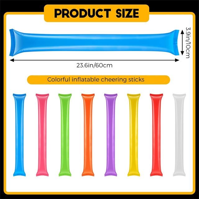 Custom Logo Light up Thunder Sticks LED Flashing Thicken Bam Bam Sticks Inflatable Cheering Sticks Glow in the 3