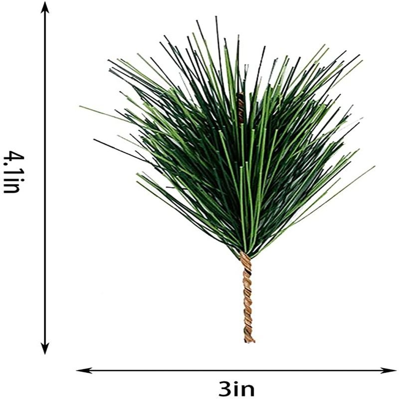 Artificial Green Pine Needles Branches Fake Greenery Pine Picks for Christmas Garland Wreath Embellishing Decor alternate view