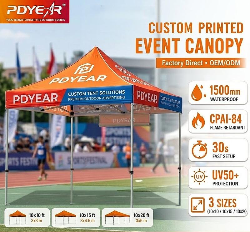 10x10FT Advertising Canopy Tent Custom Print Folding Gazebo Portable Shelter with Fast Delivery for Sports Outdoor