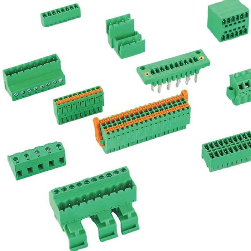 Din Rail Termi-Blok Header Socket Electrical Equipment Connector Pin Pcb Mount Screw Green Housing Pluggable