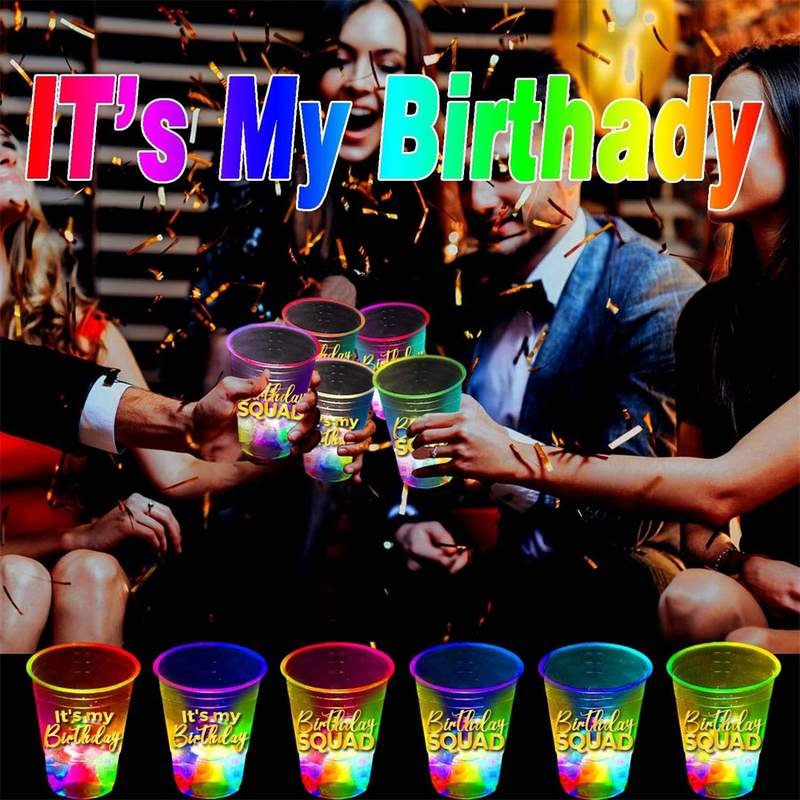 Hot Sale Customizable Logo Glow Party Cups 16 oz Colorful Cup Favors Supplies Neon Flashing Light Cup for Bar Club 3