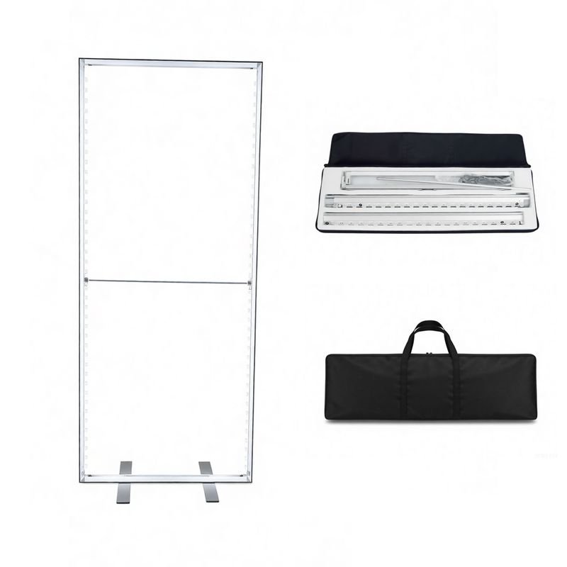 Custom Logo Portable 85x200cm SEG LED Light Box Display Stand Tool Free Portable Aluminum Fabric Lightbox for 3