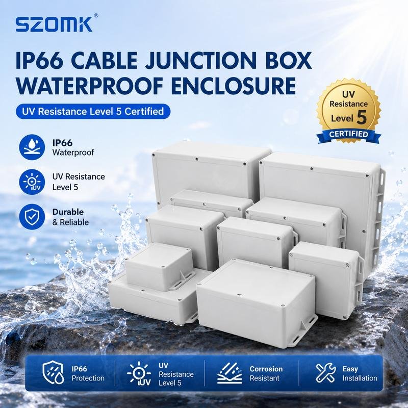 Szomk Custom OEM ODM Wall Mount ABS Plastic IP66 Waterproof Electrical Junction Box With UV Resistance for Outdoor alternate view