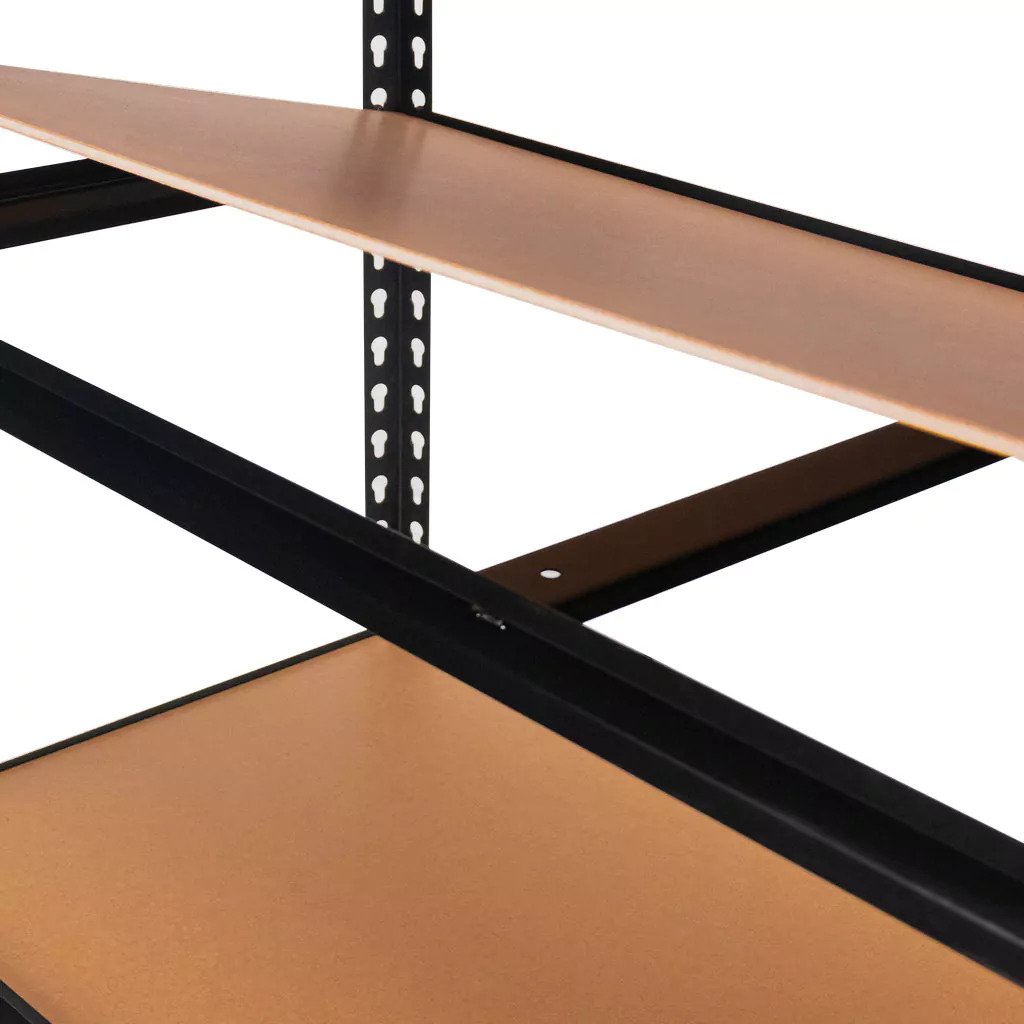 5 Tier Heavy Duty Adjustable Stackable Metal Black Rivet Boltless Shelves 6